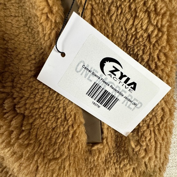 Zyia Med Reversible Camel Sierra Fleece Lined Jacket Retro 80's 90's Active Warm - Picture 9 of 14